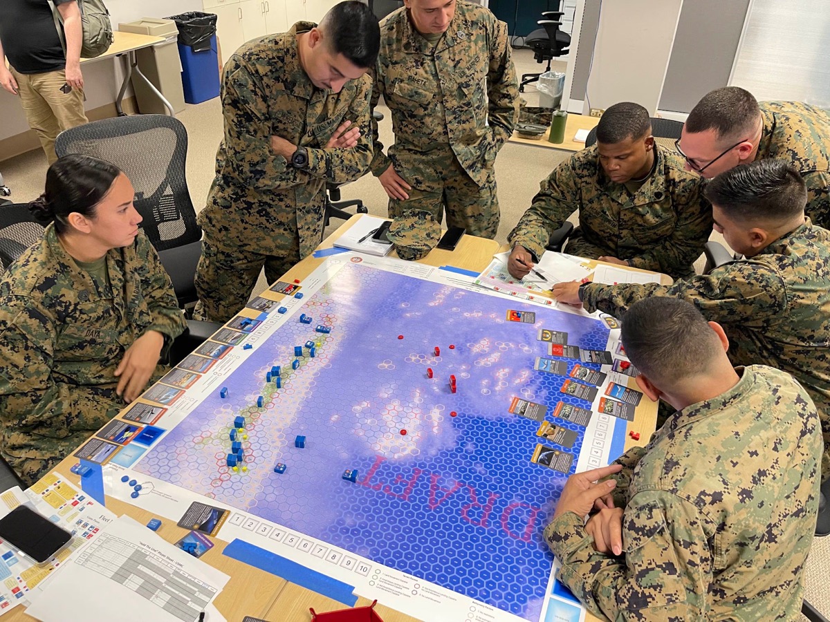 Marines conducting wargame simulation